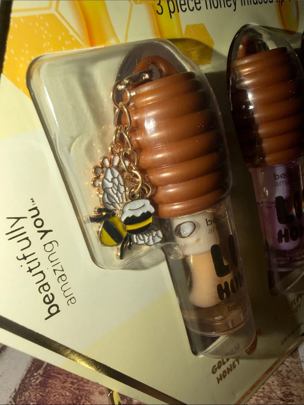 3-Piece Honey Infused Lip Oil Set - Golden, Wild Flower, Orange Blossom